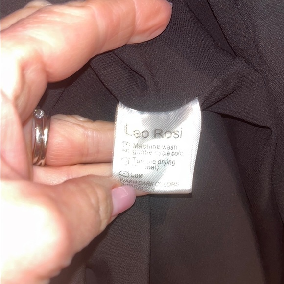 Leo Rossi Women's Black uneven hemmed mini dress with open long sleeve size L - Picture 9 of 11